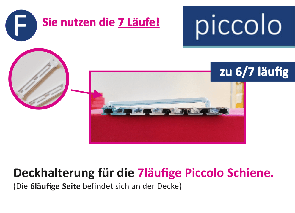 Piccolo Schiene an der Decke befestigen - Anleitung - Ersatz Deckenklips bestellen